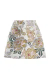 Carolina Herrera Floral Mini Skirt In Ivory