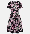 Carolina Herrera Floral Minidress In Black