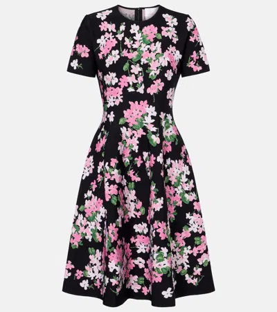 Carolina Herrera Floral Minidress In Black