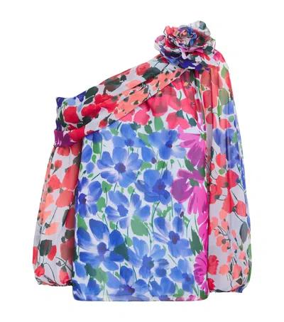 Carolina Herrera Floral One-shoulder Blouse In Multi