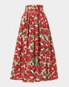 Carolina Herrera Multicolor High Waist Skirt In Herrera Red Mul