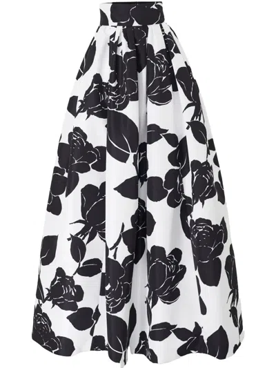 Carolina Herrera Floral-print Ball Skirt In White
