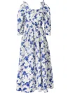 Carolina Herrera Floral-print Balloon-sleeve Midi Dress
