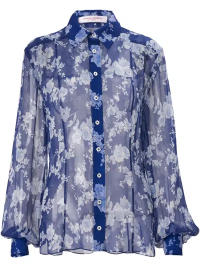 CAROLINA HERRERA FLORAL-PRINT BLOUSE
