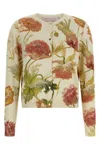 Carolina Herrera Floral Print Cardigan Sweaters And Cardigans White In White
