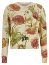 Carolina Herrera Floral Print Cardigan Sweaters And Cardigans White In Multi