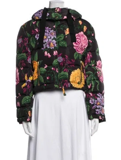 Pre-owned Carolina Herrera Floral Print Down Jacket W/ Tags In Multicolor