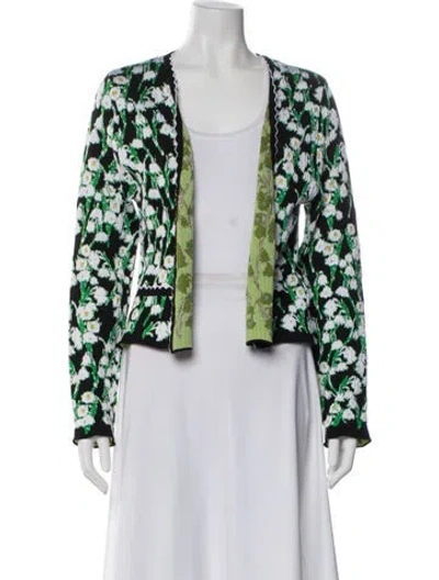 Pre-owned Carolina Herrera Floral Print Evening Jacket In Black