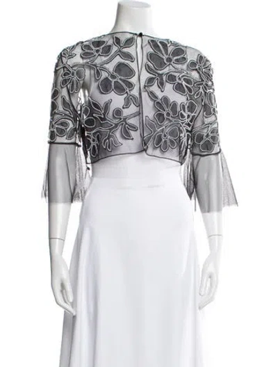 Pre-owned Carolina Herrera Floral Print Evening Jacket In Multi