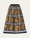 Carolina Herrera Floral-print Full Midi Skirt In Black