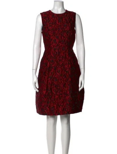 Pre-owned Carolina Herrera Floral Print Knee-length Dress In Black