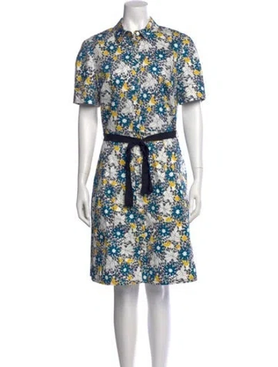 Pre-owned Carolina Herrera Floral Print Knee-length Dress In Multi