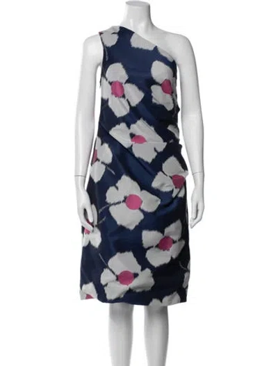 Pre-owned Carolina Herrera Floral Print Knee-length Dress In Multi