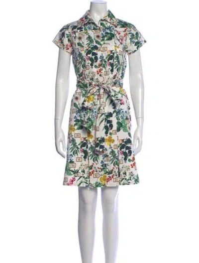 Pre-owned Carolina Herrera Floral Print Knee-length Dress In Multi