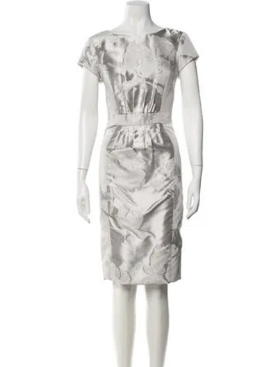 Pre-owned Carolina Herrera Floral Print Knee-length Dress In Multi