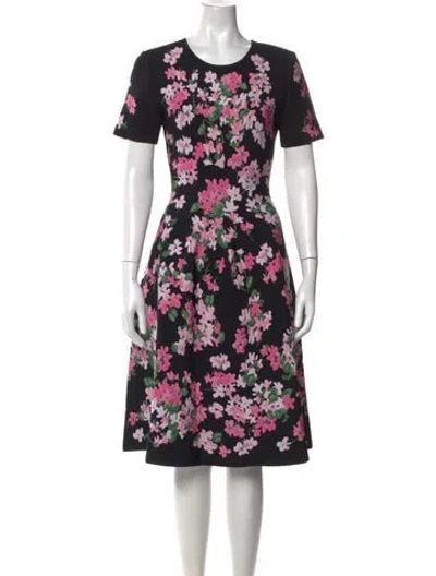 Pre-owned Carolina Herrera Floral Print Knee-length Dress W/ Tags In Multi
