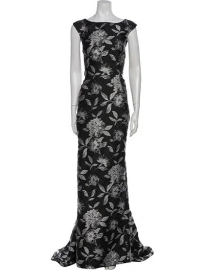 Pre-owned Carolina Herrera Floral Print Long Dress In Multi