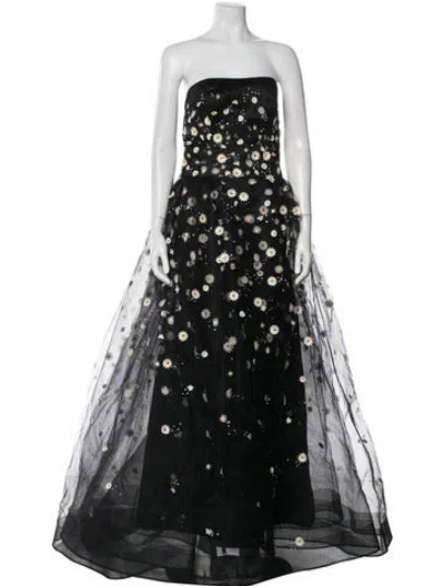 Pre-owned Carolina Herrera Floral Print Long Dress In Multi