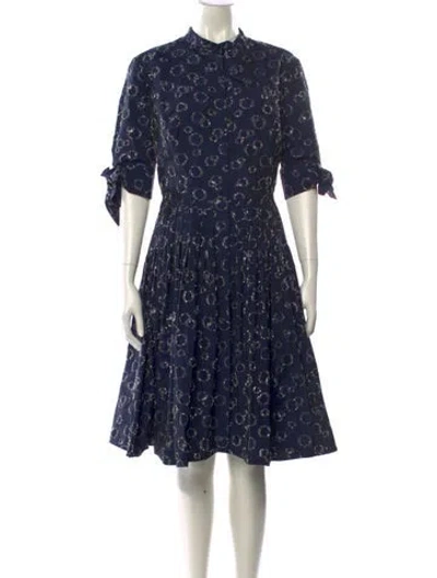 Pre-owned Carolina Herrera Floral Print Midi Length Dress