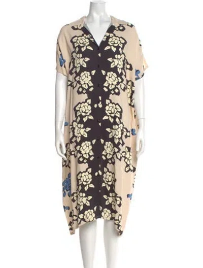 Pre-owned Carolina Herrera Floral Print Midi Length Dress