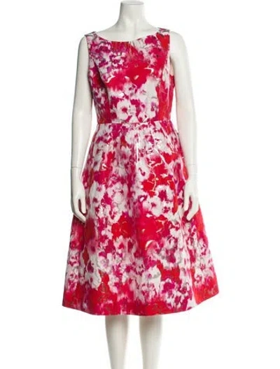 Pre-owned Carolina Herrera Floral Print Midi Length Dress In Multi