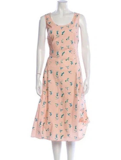 Pre-owned Carolina Herrera Floral Print Midi Length Dress In Multi