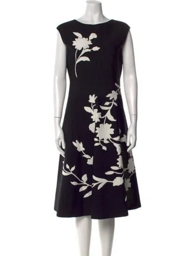 Pre-owned Carolina Herrera Floral Print Midi Length Dress In Multi