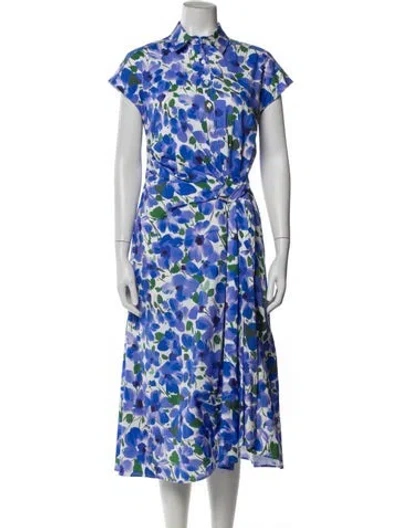 Pre-owned Carolina Herrera Floral Print Midi Length Dress W/ Tags In Multi