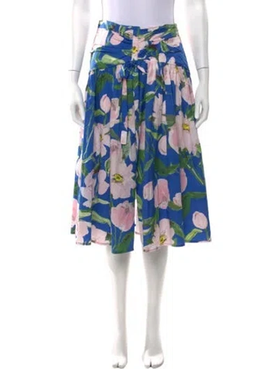 Pre-owned Carolina Herrera Floral Print Midi Length Skirt In Multicolor