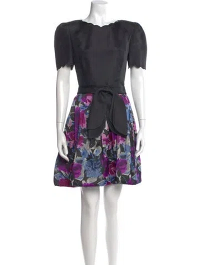 Pre-owned Carolina Herrera Floral Print Mini Dress In Multi