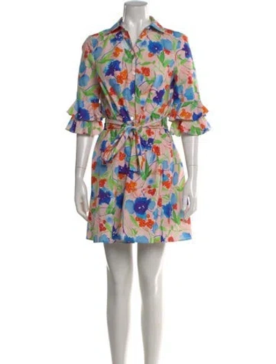 Pre-owned Carolina Herrera Floral Print Mini Dress In Multi