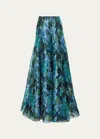 Carolina Herrera Printed Silk Palazzo Pants In Midnightmu