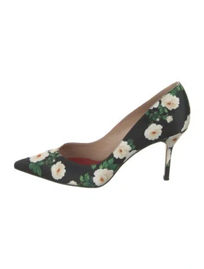 Pre-owned Carolina Herrera Floral Print Pumps W/ Tags In Green