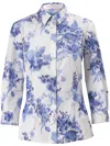 Carolina Herrera Icon Floral Taffeta Button-up Shirt In Neutrals