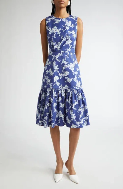 Carolina Herrera Floral Print Tiered Dress In Multi