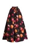 Carolina Herrera Floral-printed Ball Skirt In Black