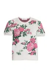 Carolina Herrera Jacquard-knit Silk-blend Sweater In White