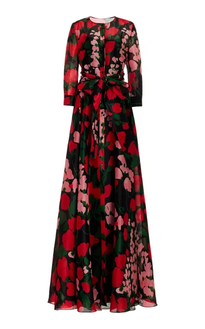 CAROLINA HERRERA FLORAL SILK GOWN