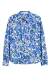 Carolina Herrera Floral-print Blouse In Delphinium Mult
