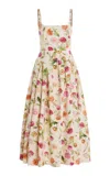 Carolina Herrera Floral Stretch-cotton  Dress In Multi