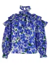 Carolina Herrera Poppy-print Halter Off-the-shoulder Top In Multicolor