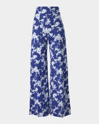 CAROLINA HERRERA FLORAL WIDE LEG PANTS