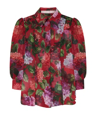 Carolina Herrera Floral-print Silk-chiffon Blouse In Multi