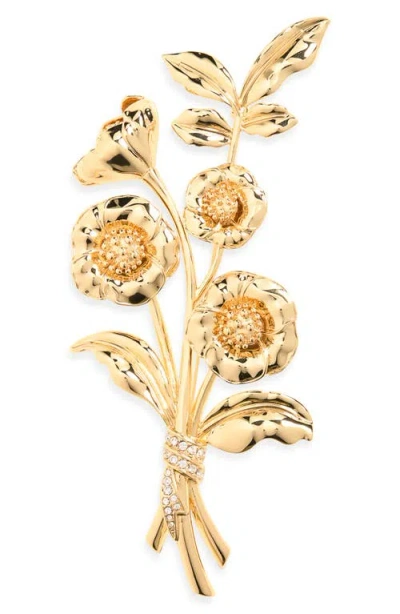 Carolina Herrera Flower Brooch In Gold