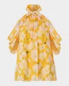 Carolina Herrera Flower Cold-shoulder Halter Top In White Multi