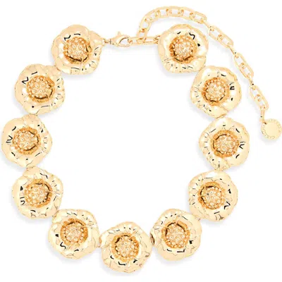 Carolina Herrera Flower Collar Necklace In Gold