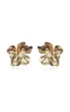 Carolina Herrera Flower Crystal Detail Stud Earrings In Gold