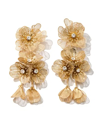 Carolina Herrera Flower Drop Earrings In Gold