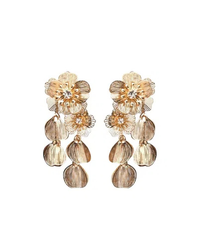 Carolina Herrera Flower Earrings In Gold-tone