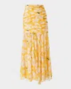 Carolina Herrera Floral-print Chiffon Midi Skirt In White Multi